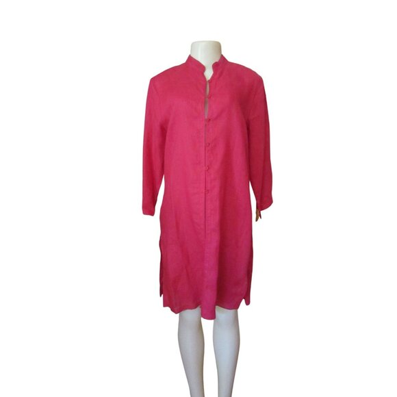 NWT Melrose Studio Spellbound Berry Red Linen Tunic/Jacket Sz L - Picture 1 of 8